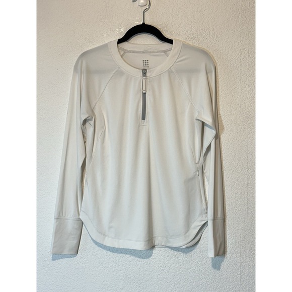 Lot 2 Title Nine Athletic Long Sleeve 1/2 Zip Shirt Medium White & Orange Golf - Picture 4 of 5